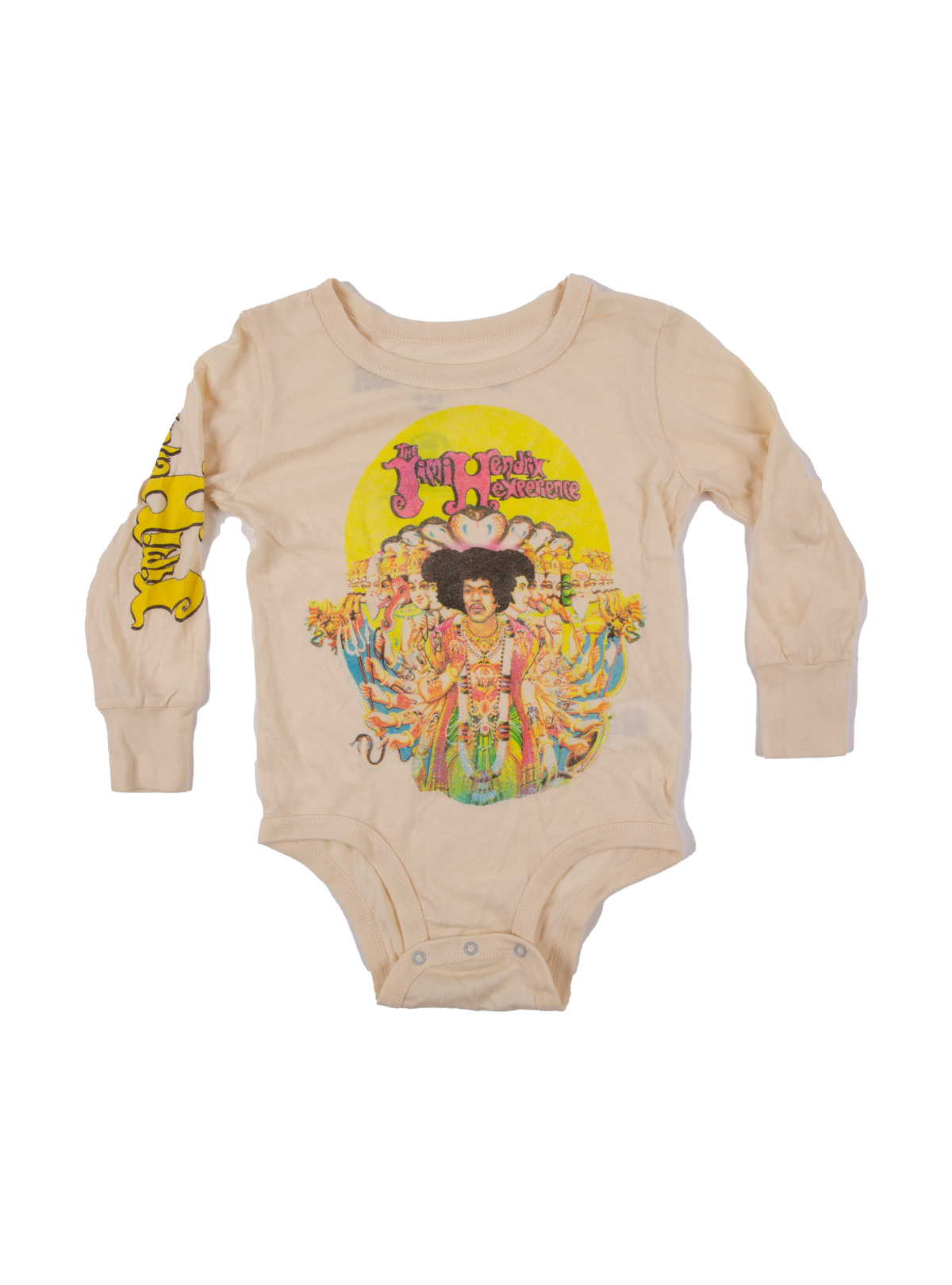 Rowdy Sprout Jimi Hendrix Youth Cream LS Onesie