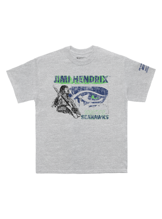 Jimi Hendrix x Seattle Seahawks Heather Grey Tee